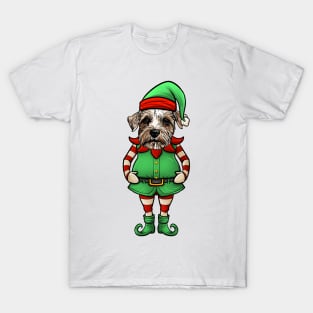 Funny Christmas Elf Russell Terrier Dog T-Shirt